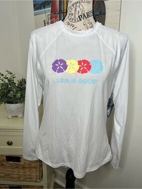 Brand New-Life is Good Long Sleeve Rash guard-UPF50